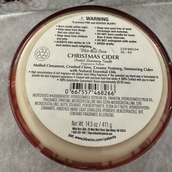 White Barn Christmas Cider 3-Wick Candle (NWT, Unused) - Picture 8 of 8